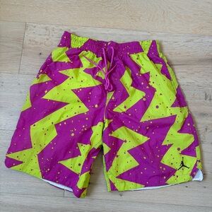 Air Jordan Retro Swim Trunks Mens L Neon Y2K - 90s Jumpman Mesh Lined Shorts*L3